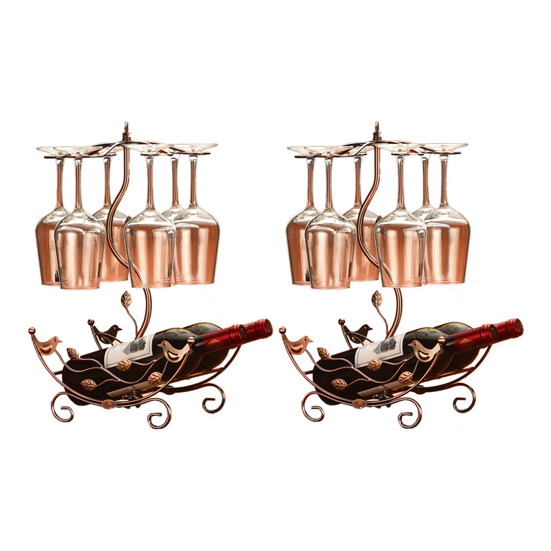 Glam Tabletop Wine Holder Rack Metal Wine Rack Kit for Living Room