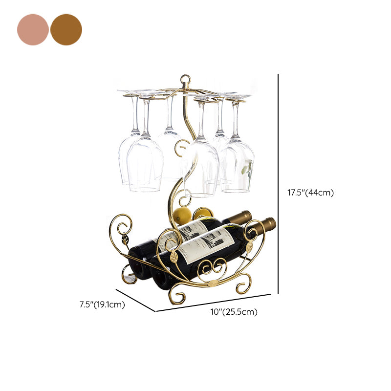 Glam Tabletop Wine Holder Rack Metal Wine Rack Kit for Living Room
