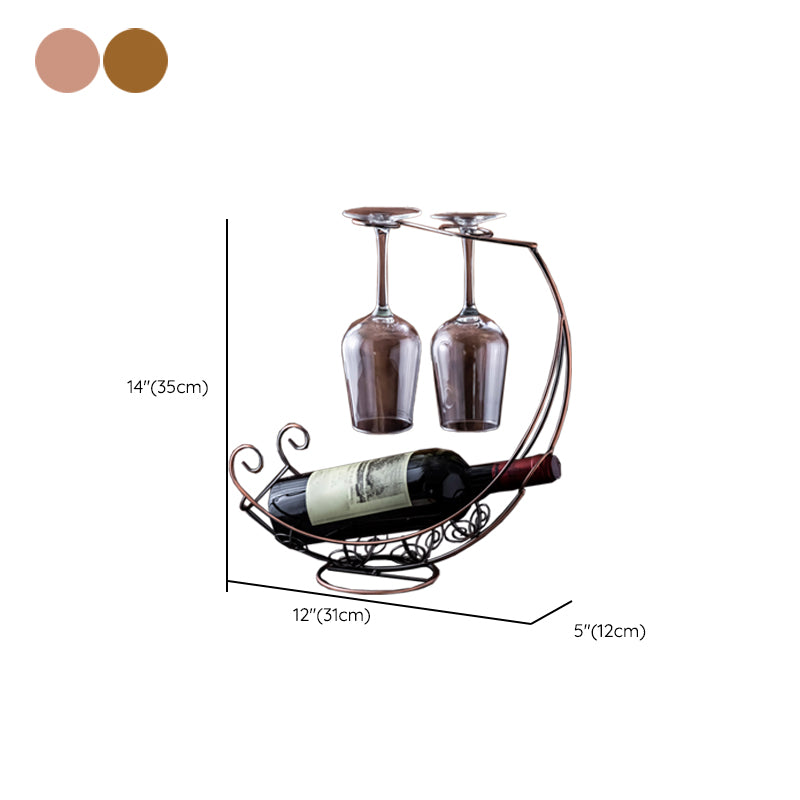 Glam Tabletop Wine Holder Rack Metal Wine Rack Kit for Living Room