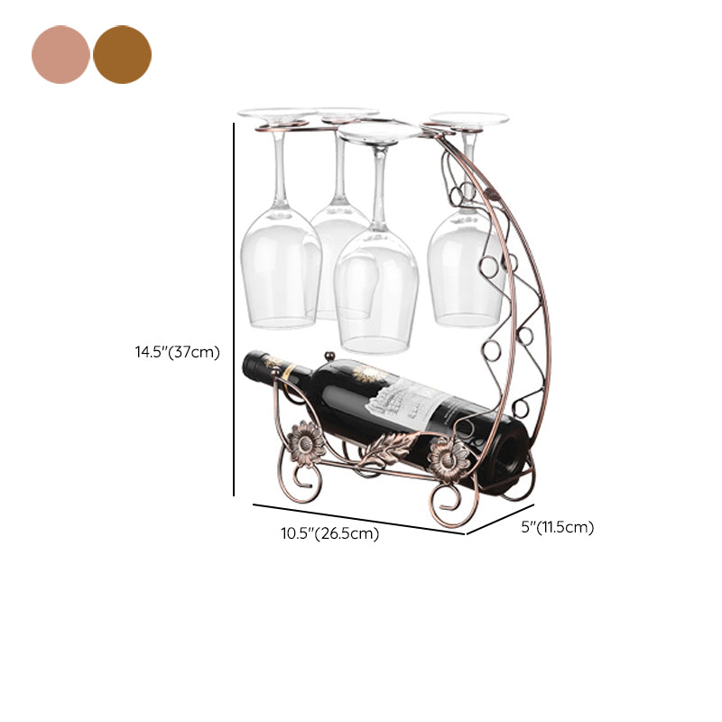 Glam Tabletop Wine Holder Rack Metal Wine Rack Kit for Living Room