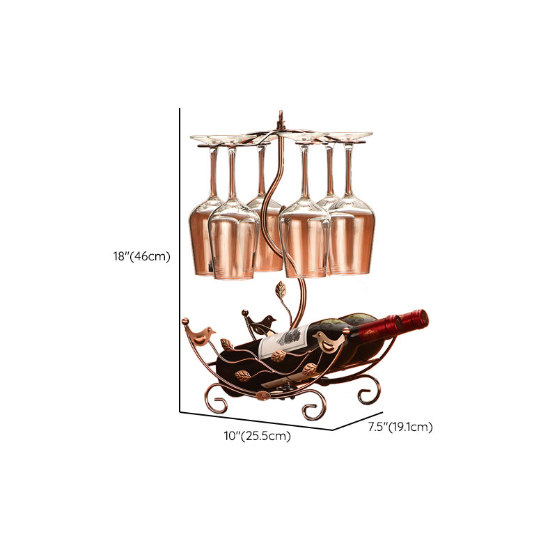 Glam Tabletop Wine Holder Rack Metal Wine Rack Kit for Living Room