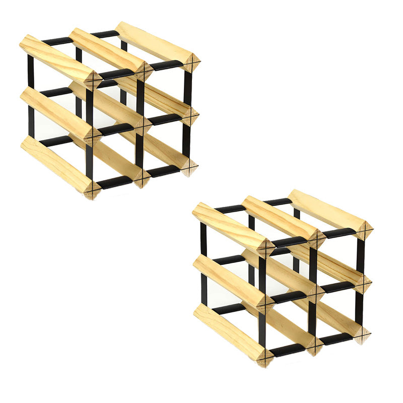 Pine Countertop Wine Bottle Holder Modern Bottle Holder in Natural Wood