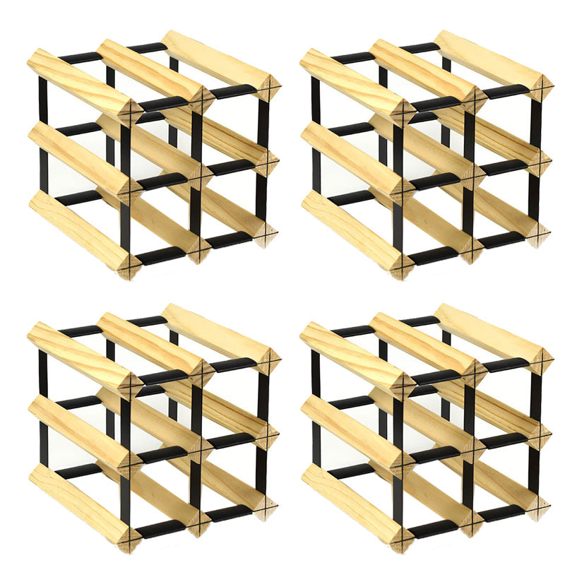 Pine Countertop Wine Bottle Holder Modern Bottle Holder in Natural Wood