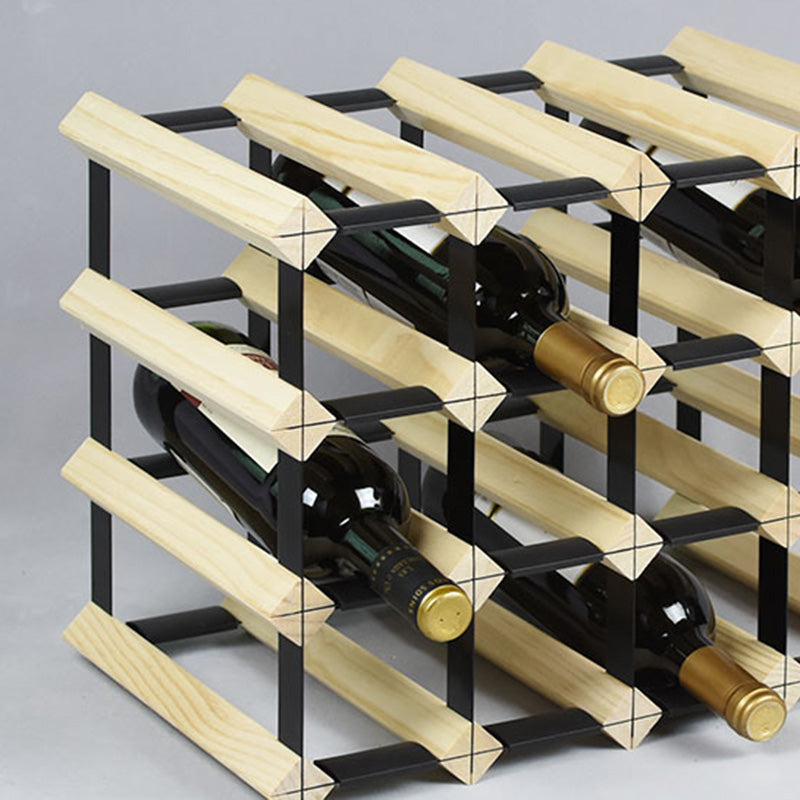 Pine Countertop Wine Bottle Holder Modern Bottle Holder in Natural Wood