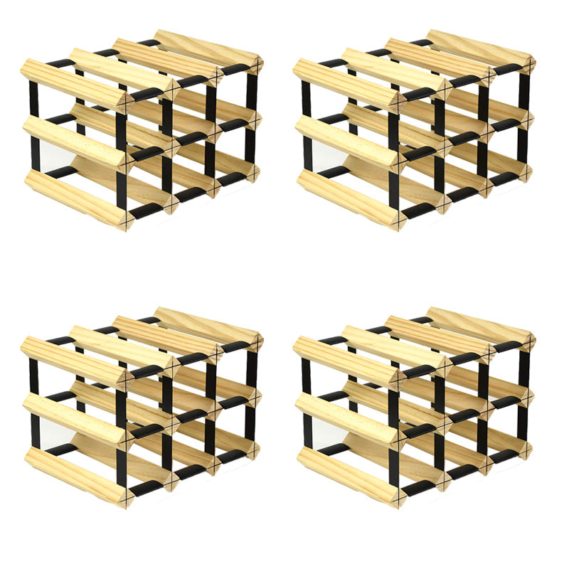 Pine Countertop Wine Bottle Holder Modern Bottle Holder in Natural Wood