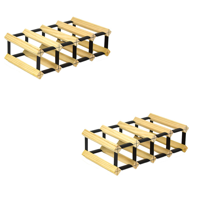 Pine Countertop Wine Bottle Holder Modern Bottle Holder in Natural Wood