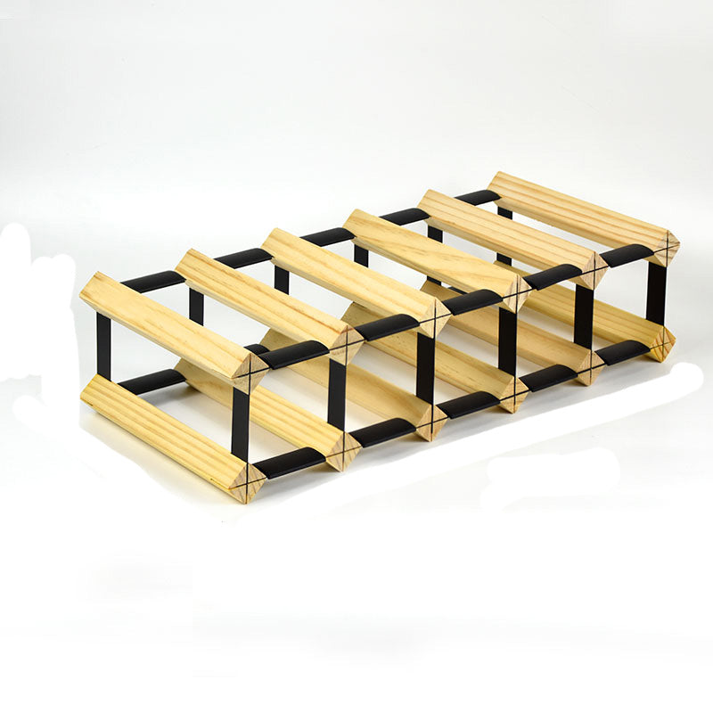 Pine Countertop Wine Bottle Holder Modern Bottle Holder in Natural Wood