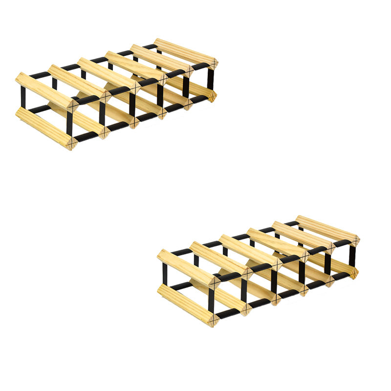 Pine Countertop Wine Bottle Holder Modern Bottle Holder in Natural Wood