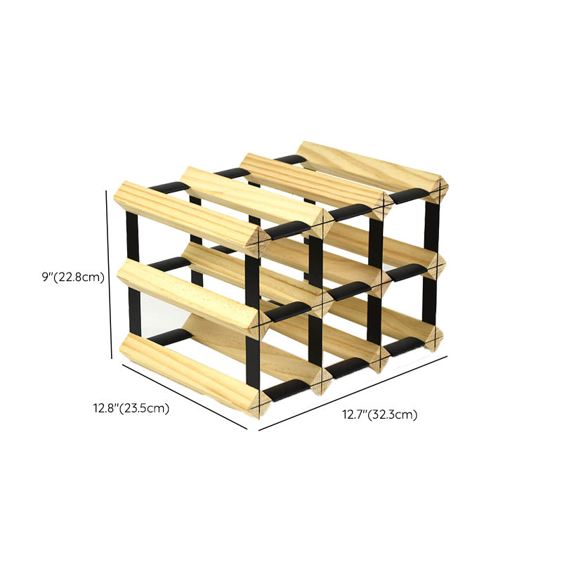 Pine Countertop Wine Bottle Holder Modern Bottle Holder in Natural Wood