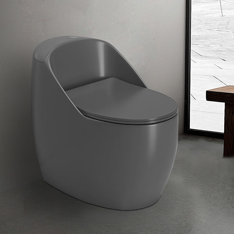 1-Piece Round Toilet Bowl 1.2 GPF Siphon Jet Flush Toilet for Bathroom