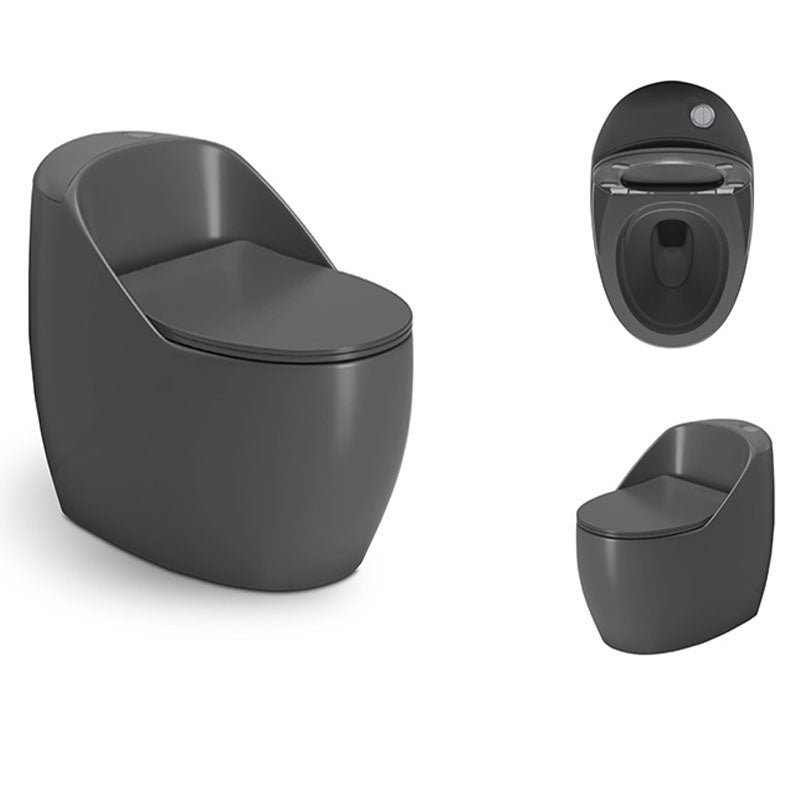 1-Piece Round Toilet Bowl 1.2 GPF Siphon Jet Flush Toilet for Bathroom