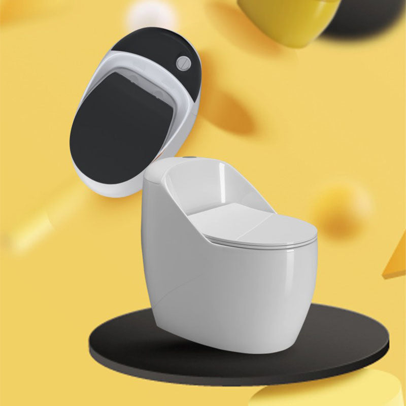 1-Piece Round Toilet Bowl 1.2 GPF Siphon Jet Flush Toilet for Bathroom