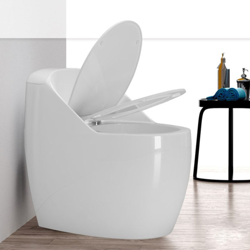 1-Piece Round Toilet Bowl 1.2 GPF Siphon Jet Flush Toilet for Bathroom