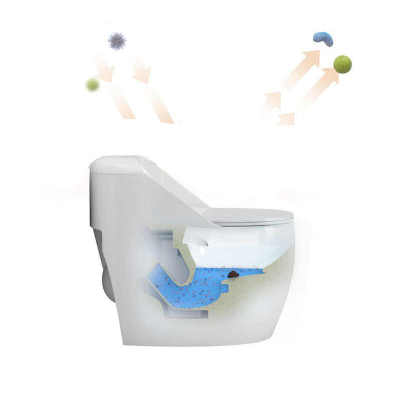 1-Piece Round Toilet Bowl 1.2 GPF Siphon Jet Flush Toilet for Bathroom