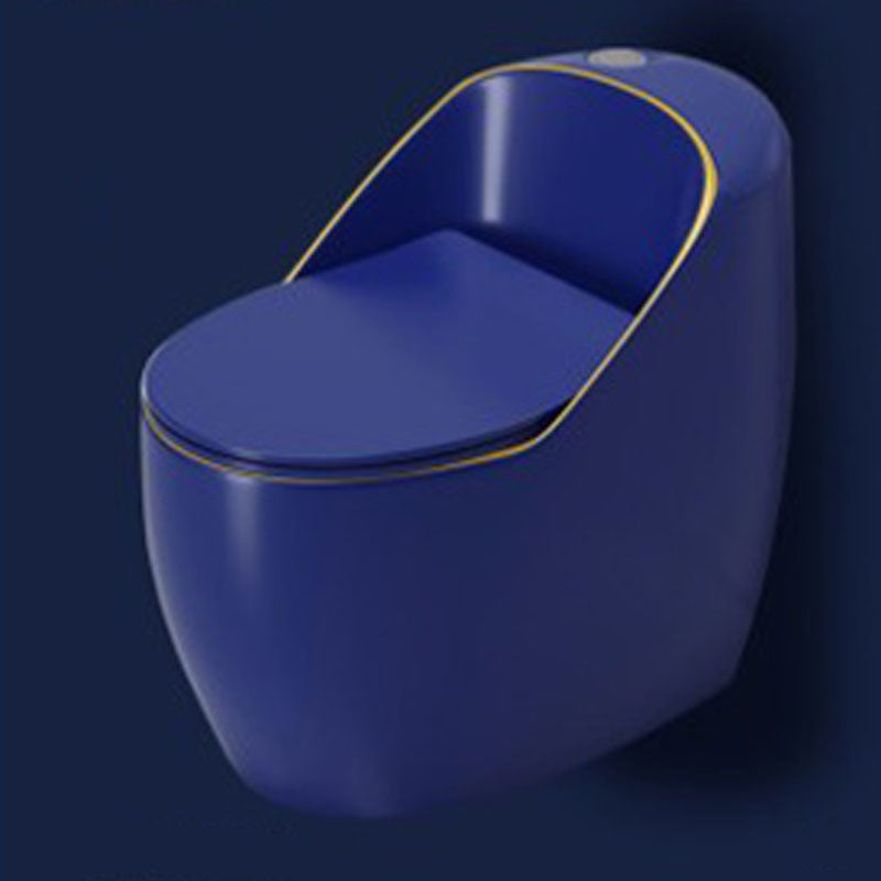 1-Piece Round Toilet Bowl 1.2 GPF Siphon Jet Flush Toilet for Bathroom