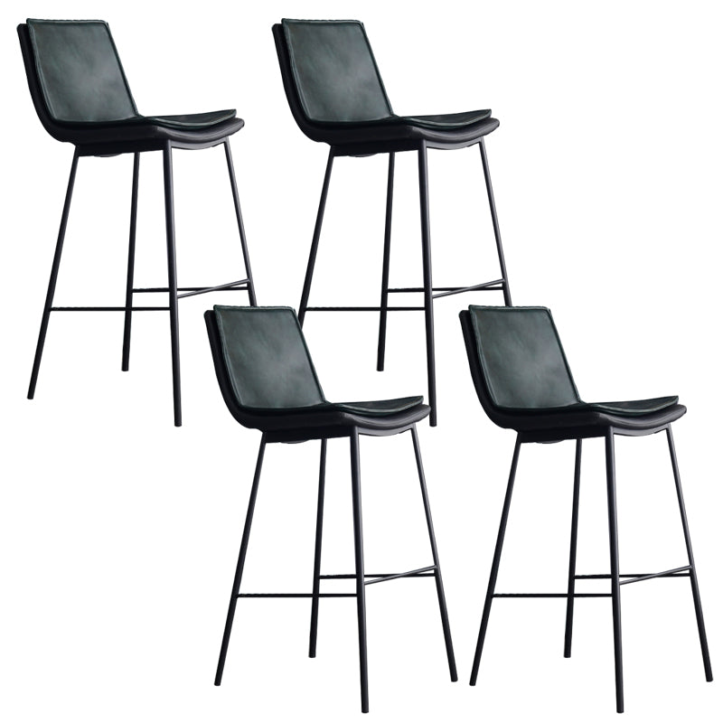 Industrial PU Leather Barstools Metal Base Bar Stool for Living Room