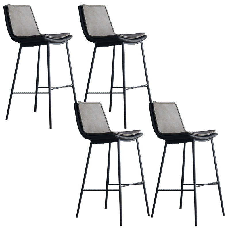 Industrial PU Leather Barstools Metal Base Bar Stool for Living Room