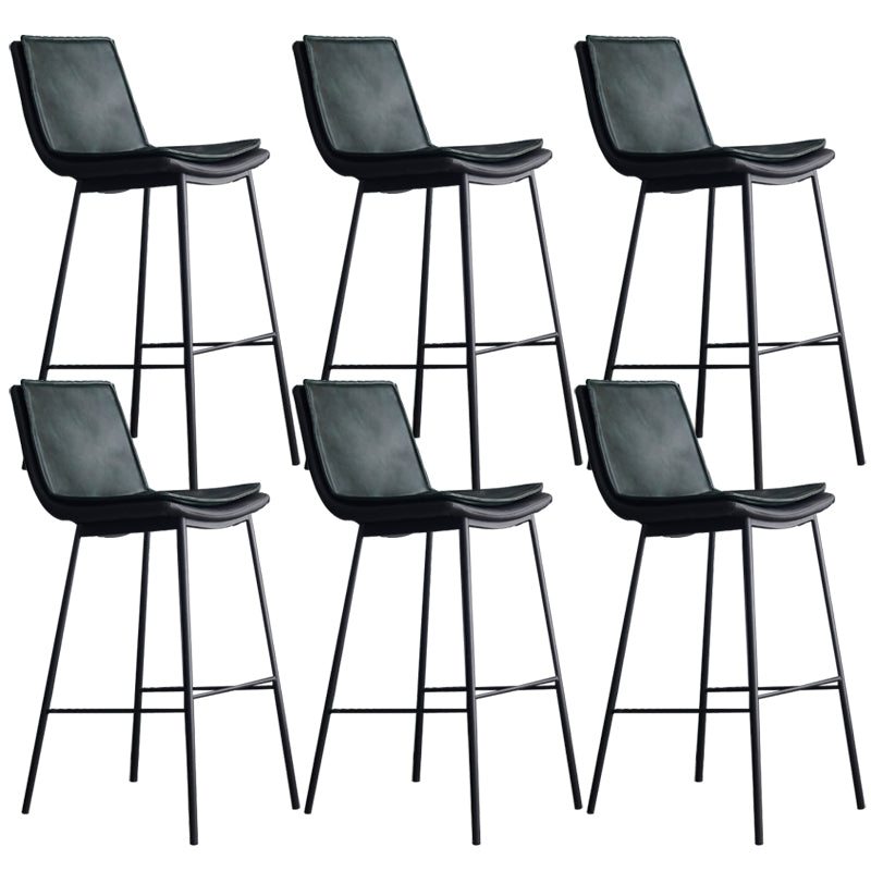 Industrial PU Leather Barstools Metal Base Bar Stool for Living Room