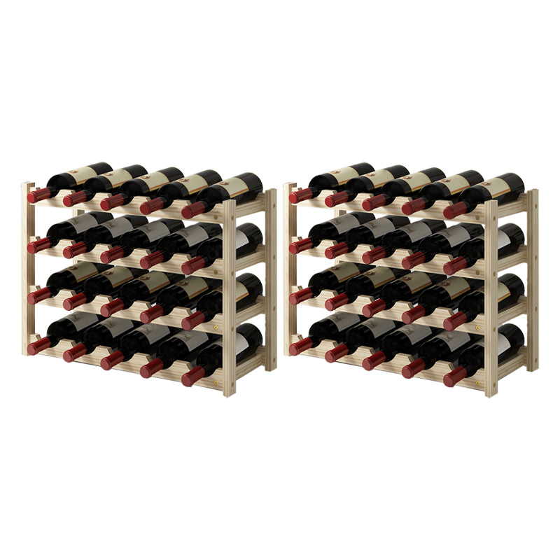 Modern Countertop Wine Bottle Holder Pine Bottle Wine Rack with Shelf