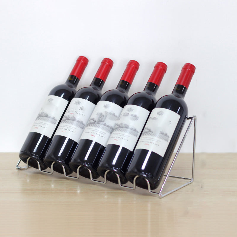 Contemporary Metal Wine Rack Bottle Tabletop Or Countertop Free-Stand Bottle Holder