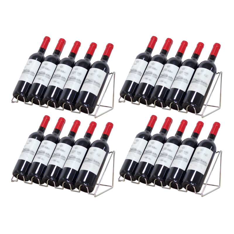 Contemporary Metal Wine Rack Bottle Tabletop Or Countertop Free-Stand Bottle Holder