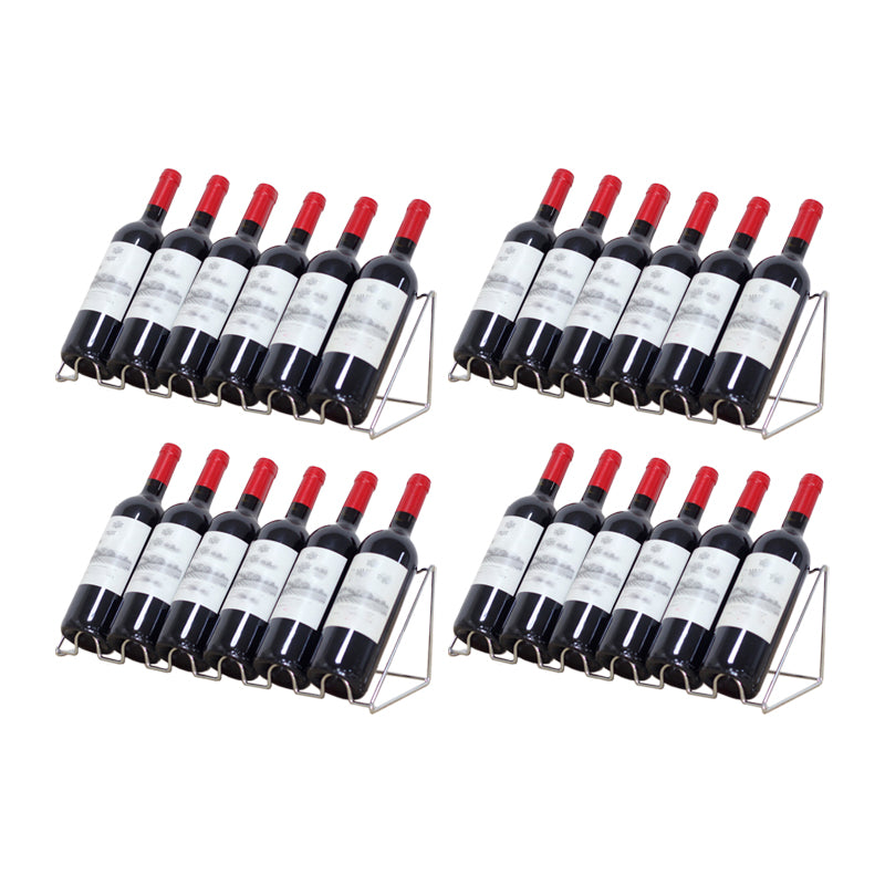 Contemporary Metal Wine Rack Bottle Tabletop Or Countertop Free-Stand Bottle Holder