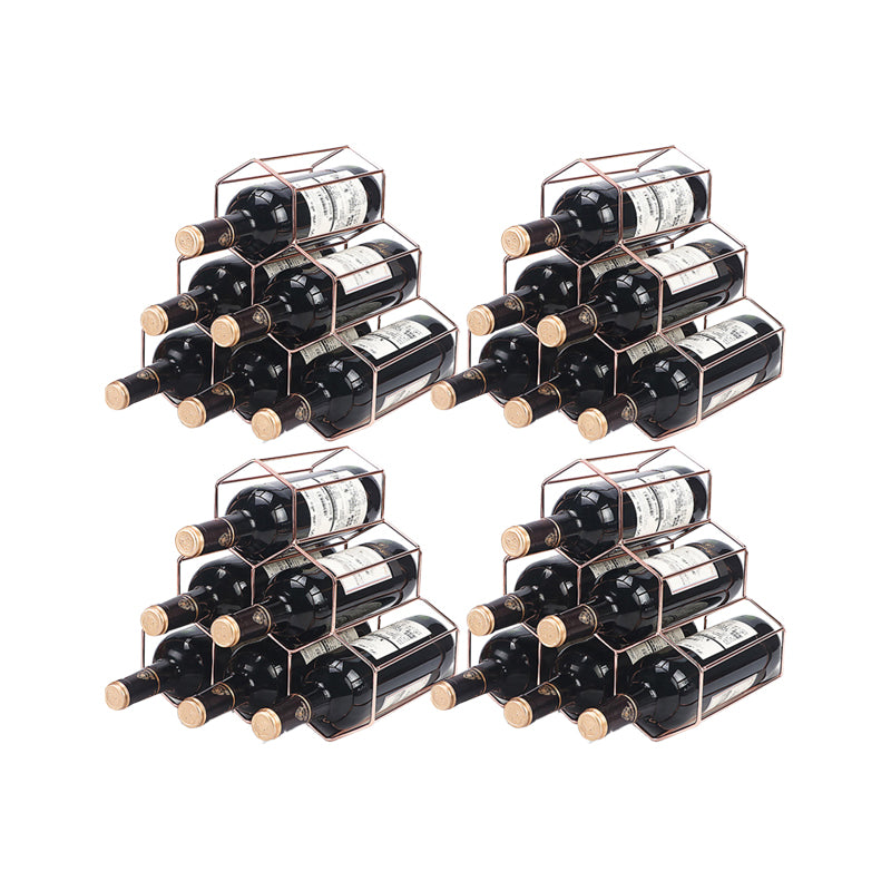 Contemporary Metal Wine Rack Bottle Tabletop Or Countertop Free-Stand Bottle Holder