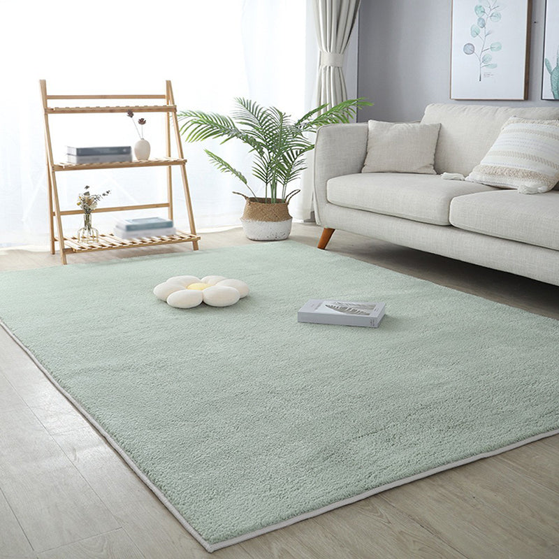 Villus Solid Color Rug Living Room Rectangle Shape Carpet Polyester Washable Area Rug