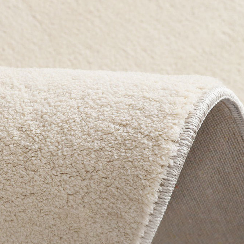 Villus Solid Color Rug Living Room Rectangle Shape Carpet Polyester Washable Area Rug