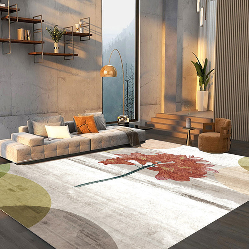 Abstract Pattern Rug Stain Resistant Rectangle Shape Rug for Home Decor