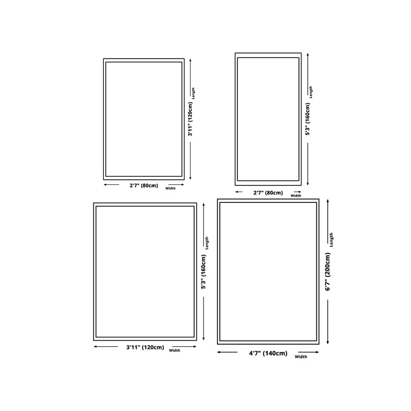 Line Art Rug Rectangle Shape Stain Resistant Rug for Home Decor