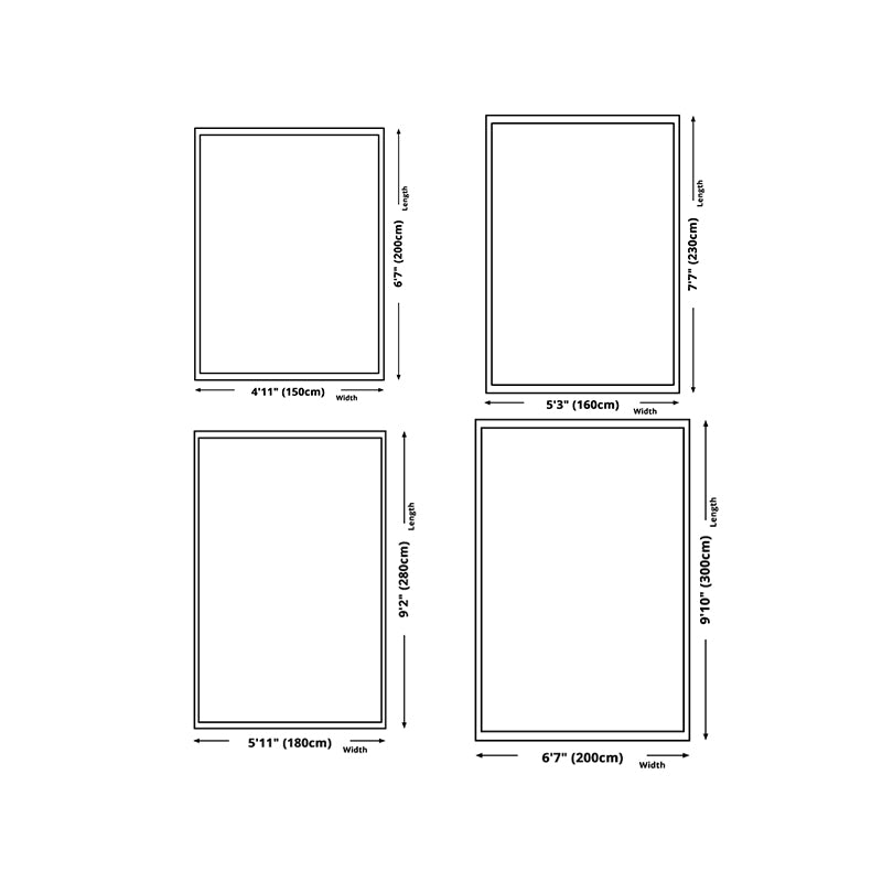 Line Art Rug Rectangle Shape Stain Resistant Rug for Home Decor