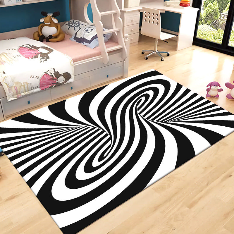 Creative Geometry Rug Rectangle Shape Stain Resistant Shape Rug for Home Decor