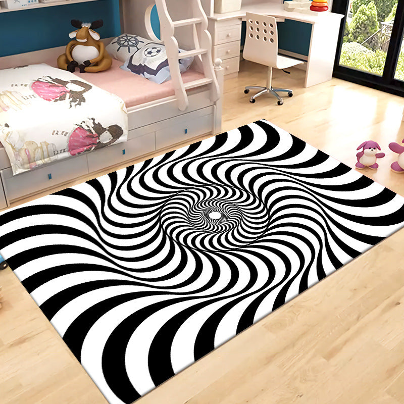Creative Geometry Rug Rectangle Shape Stain Resistant Shape Rug for Home Decor