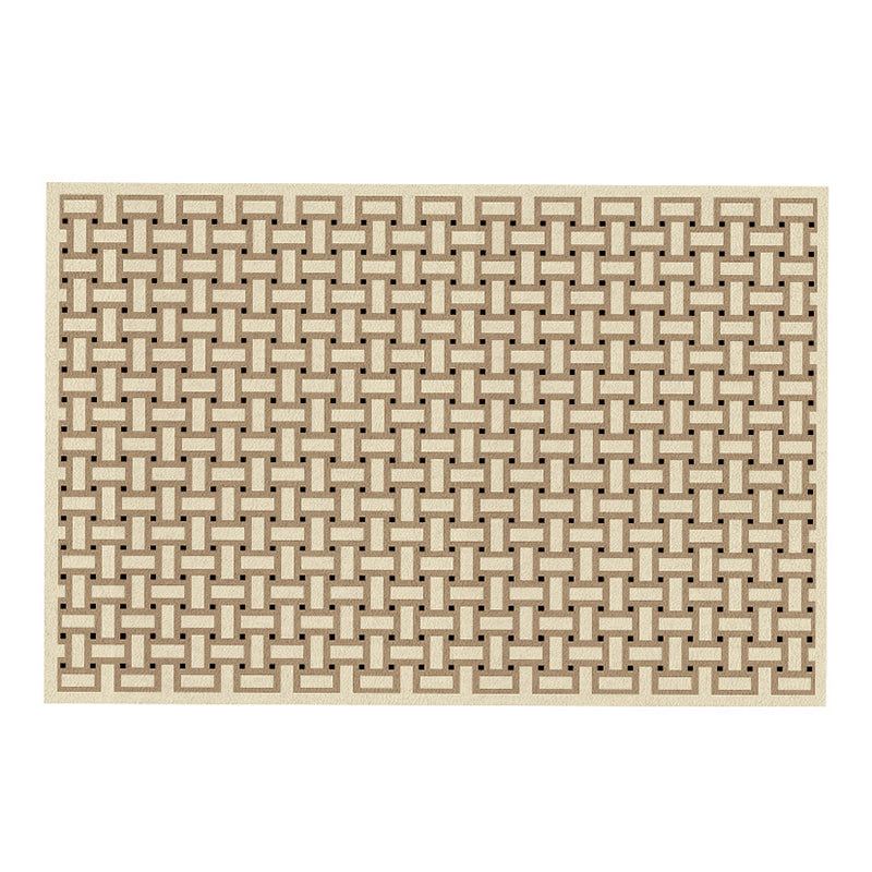 Modern Style Geometric Rug Rectangle Shape Living Room Carpet Polyester Washable Area Rug