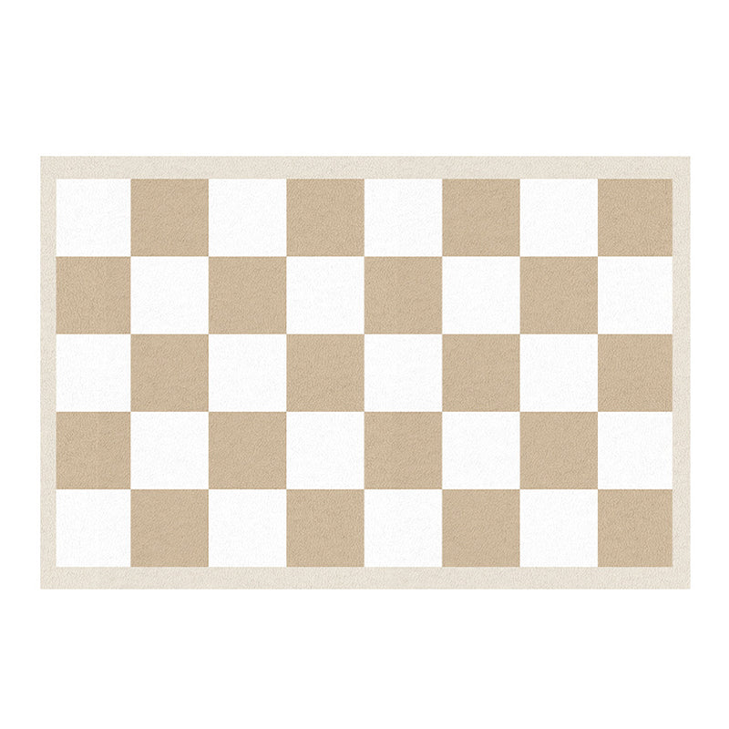 Modern Style Geometric Rug Rectangle Shape Living Room Carpet Polyester Washable Area Rug