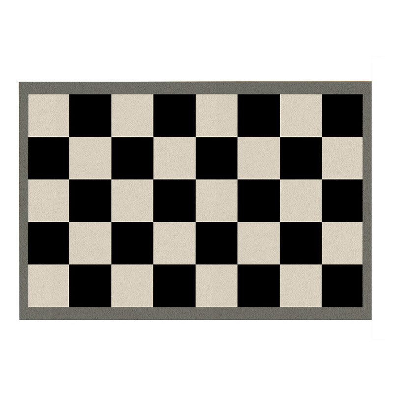 Modern Style Geometric Rug Rectangle Shape Living Room Carpet Polyester Washable Area Rug