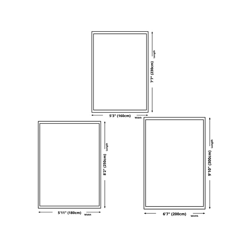 Modern Style Geometric Rug Rectangle Shape Living Room Carpet Polyester Washable Area Rug