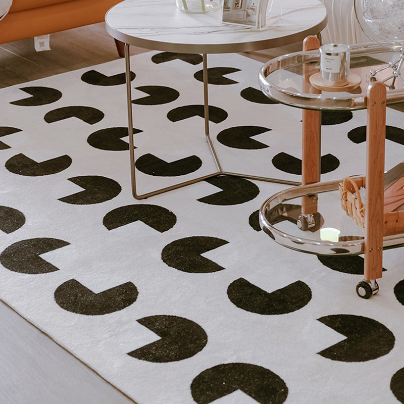 Modern Style Rug Living Room Geometric Pattern Polyester Washable Area Rug