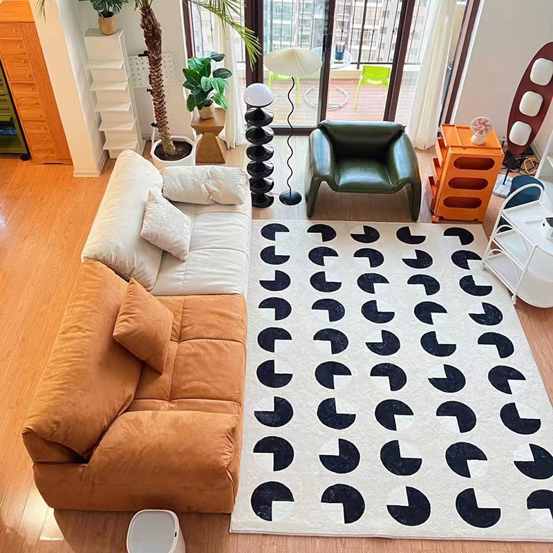 Modern Style Rug Living Room Geometric Pattern Polyester Washable Area Rug