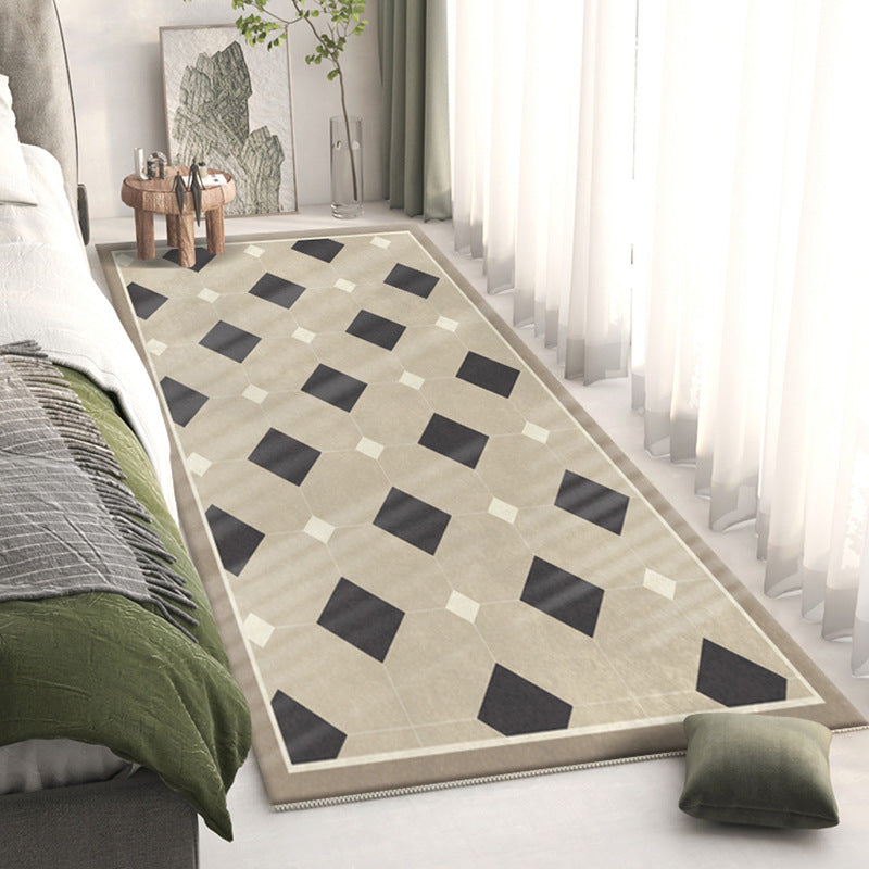 Modern Style lattice Rug Rectangle Stain Resistant Polyester Rug for Home Decor
