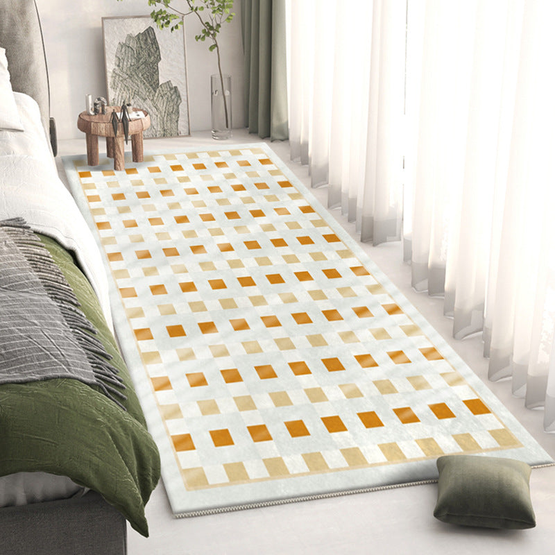 Modern Style lattice Rug Rectangle Stain Resistant Polyester Rug for Home Decor