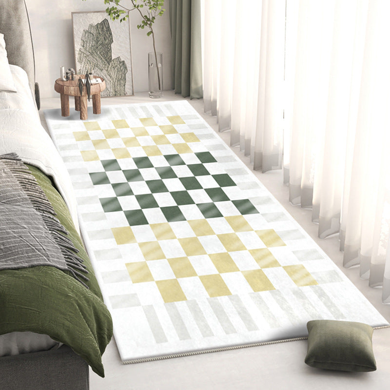 Modern Style lattice Rug Rectangle Stain Resistant Polyester Rug for Home Decor