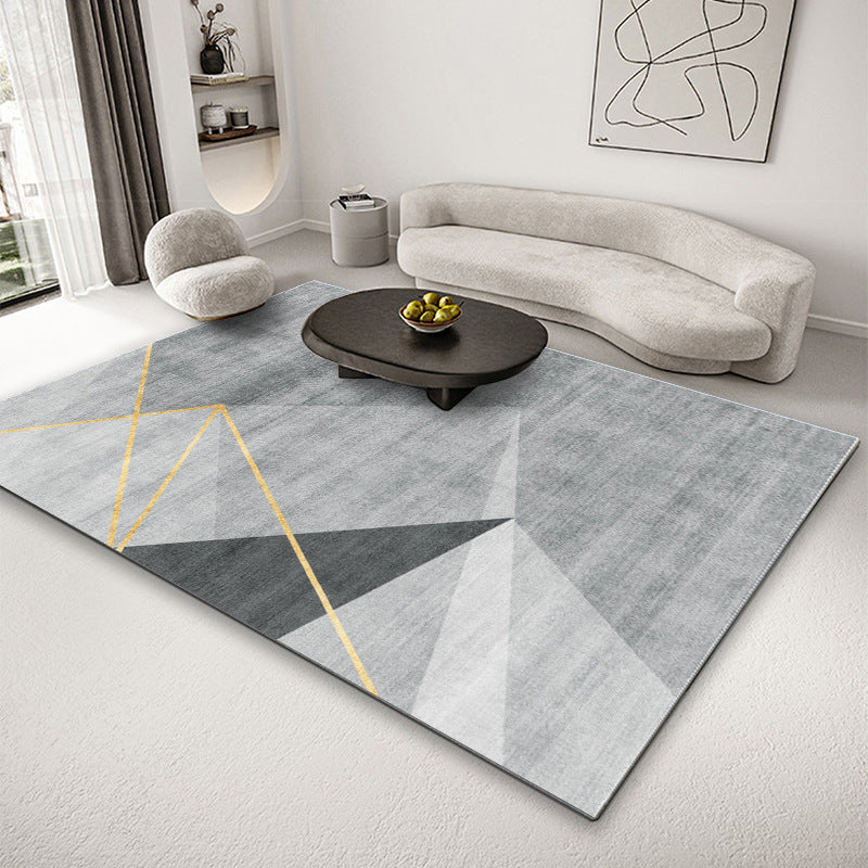 Geometric Pattern Rug Rectangle Shape Stain Resistant Shape Rug for Home Decor
