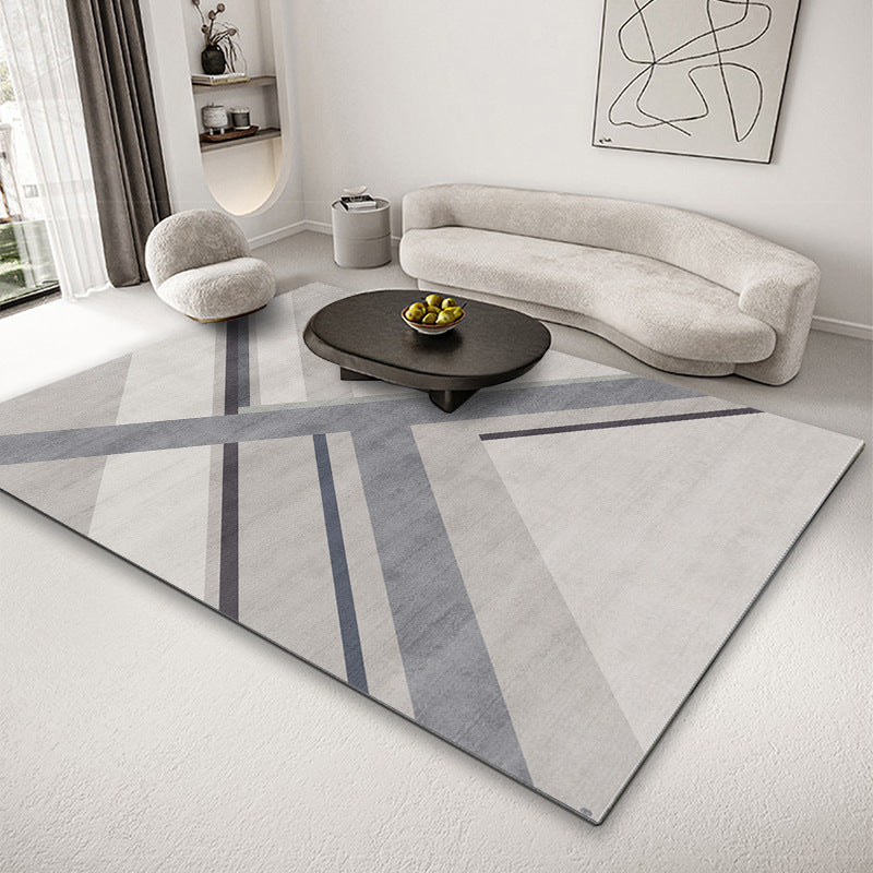 Geometric Pattern Rug Rectangle Shape Stain Resistant Shape Rug for Home Decor