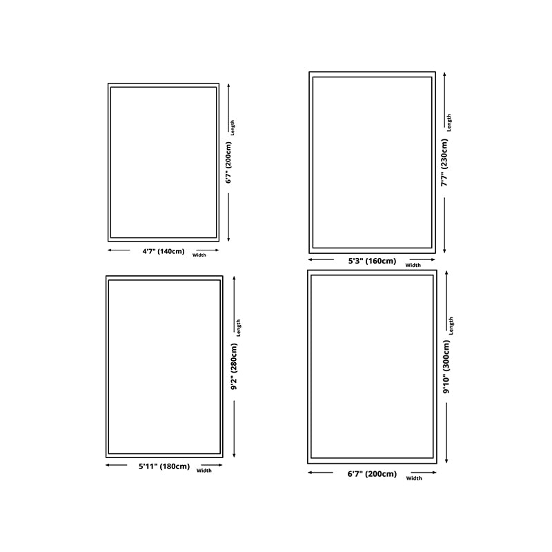 Geometric Pattern Rug Rectangle Shape Stain Resistant Shape Rug for Home Decor