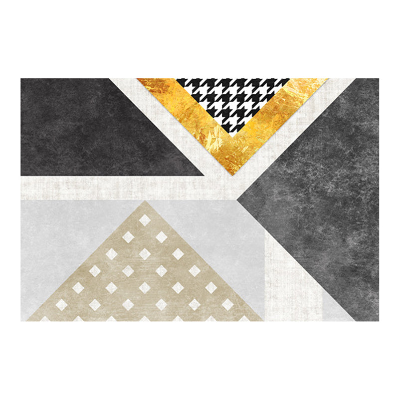 Light Luxury Style Rug Rectangle Shape Living Room Carpet Polyester Washable Area Rug