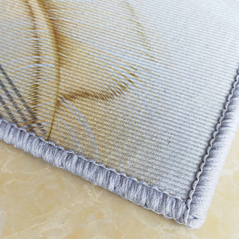 Light Luxury Style Rug Rectangle Shape Living Room Carpet Polyester Washable Area Rug