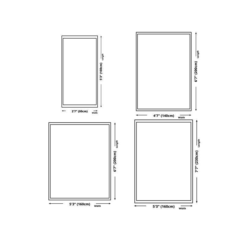 Light Luxury Style Rug Rectangle Shape Living Room Carpet Polyester Washable Area Rug