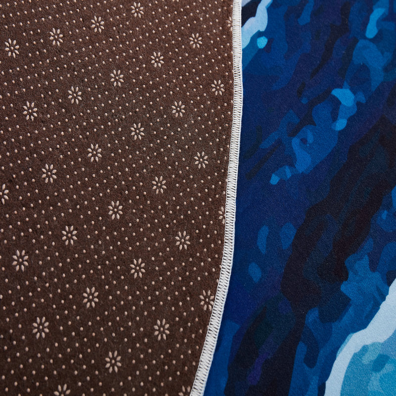 Geometric Pattern Rug Circular Stain Resistant Rug for Home Decor